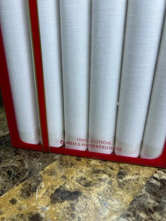 Classic 100% Cotton Handkerchiefs – White Men's 6-Piece Gift Set - Picture 3 of 7